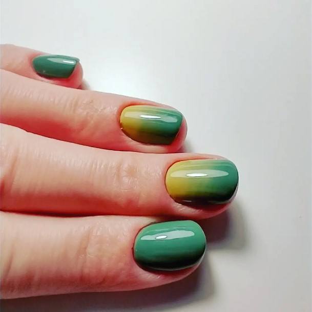 Cool Female Green Ombre Nail Designs