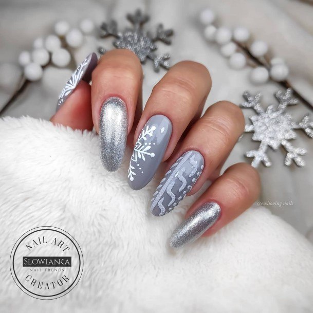 Cool Female Grey Nail Designs