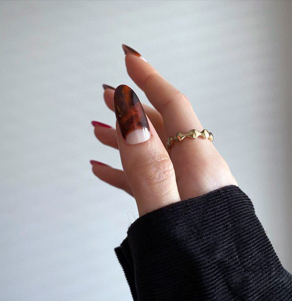 Cool Female Half Moon Nail Designs