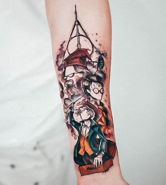 Cool Female Harry Potter Tattoo Designs Forearm