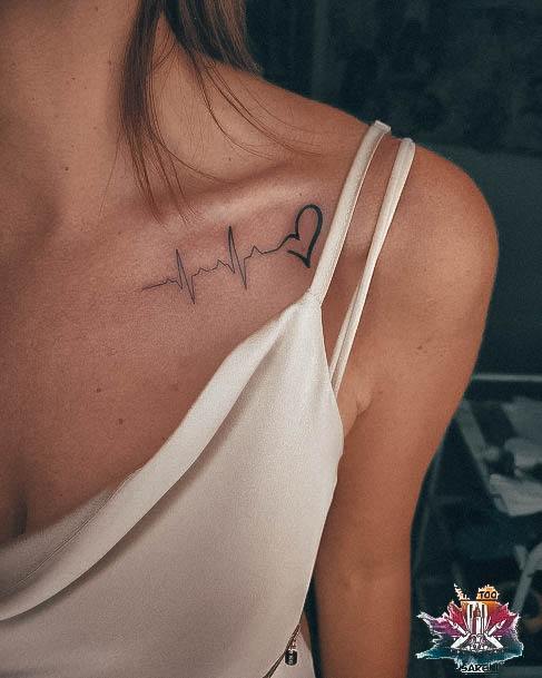 Cool Female Heartbeat Tattoo Designs