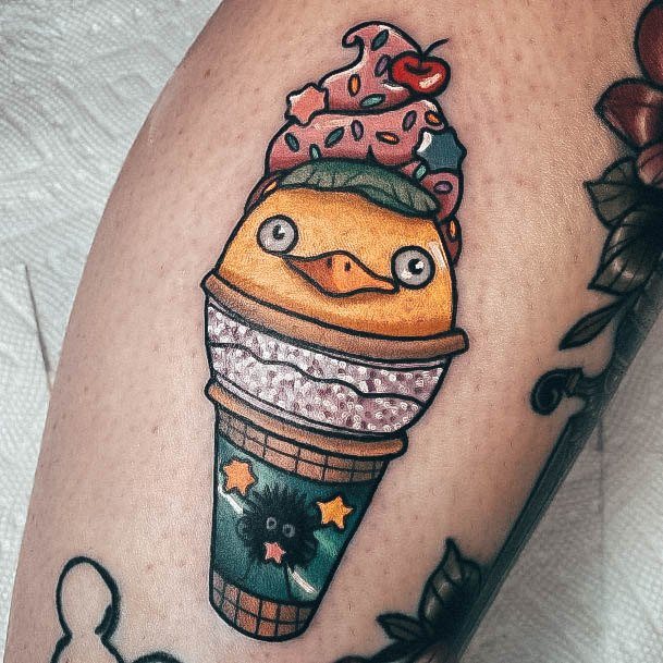 Cool Female Ice Cream Tattoo Designs