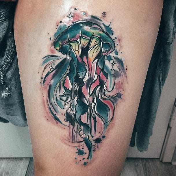 Cool Female Jellyfish Tattoo Designs