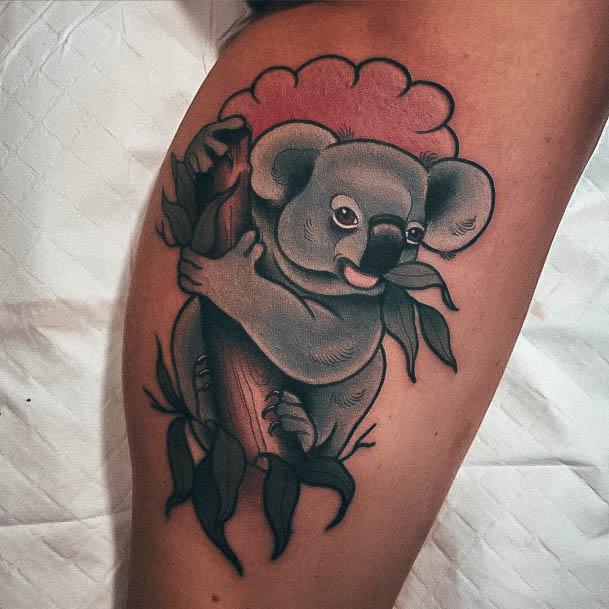 Cool Female Koala Tattoo Designs