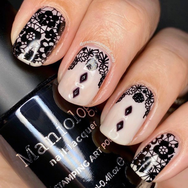 Cool Female Lace Nail Designs