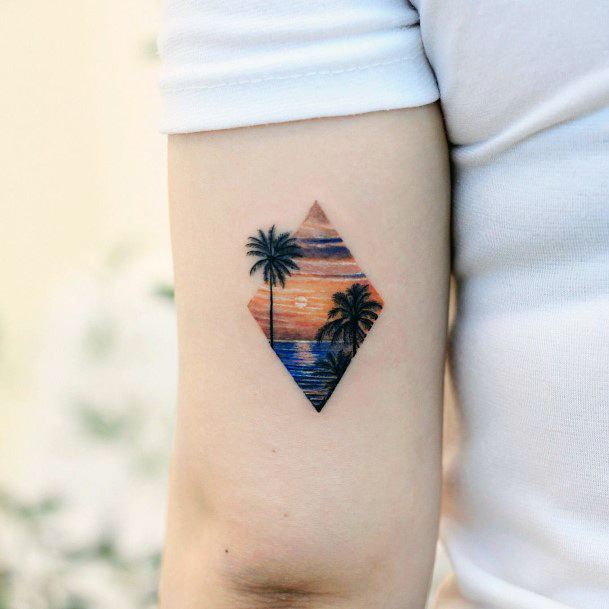 Cool Female Landscape Tattoo Designs