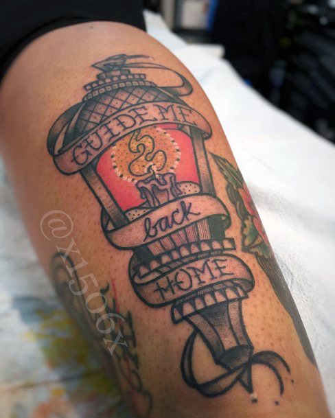 Cool Female Lantern Tattoo Designs