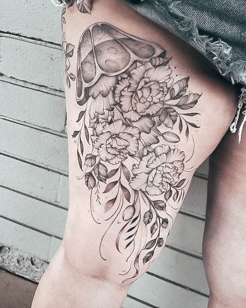 Cool Female Leg Sleeve Tattoo Designs