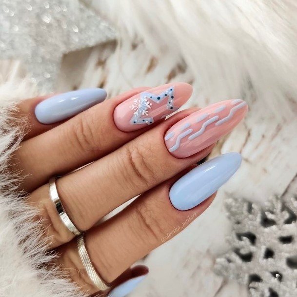 Cool Female Light Blue Nail Designs