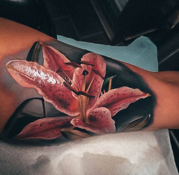 Cool Female Lily Tattoo Designs 3d Realistic