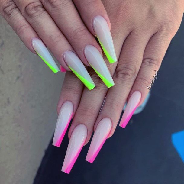 Cool Female Long Pink Nail Designs