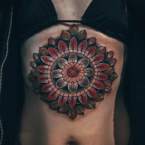 Cool Female Mandala Tattoo Designs