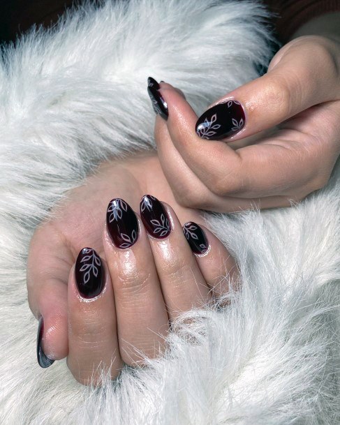 Cool Female Maroon Dress Nail Designs