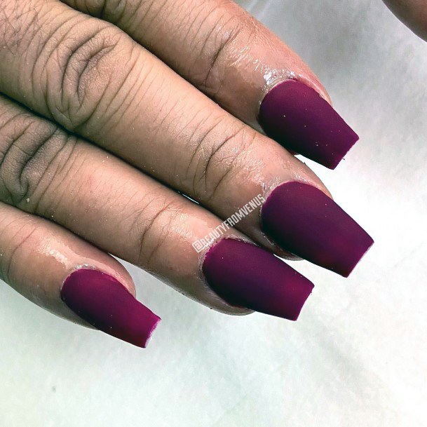 Cool Female Matte Maroon Nail Designs