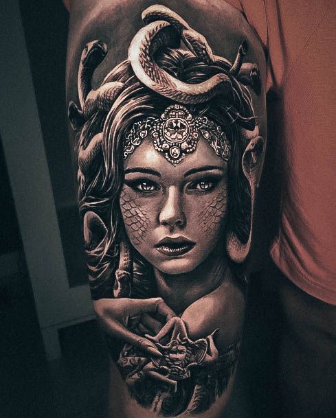 Cool Female Medusa Tattoo Designs