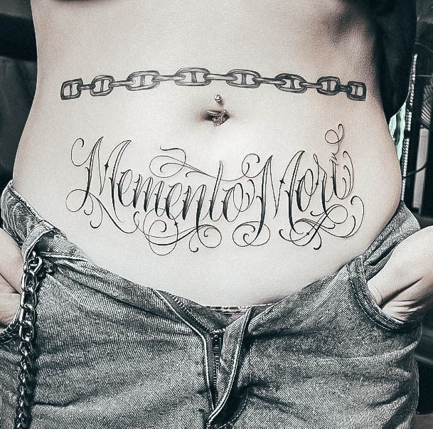 Cool Female Memento Mori Tattoo Designs