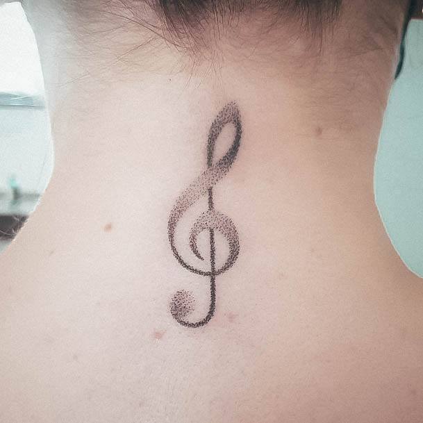 Cool Female Music Note Tattoo Designs