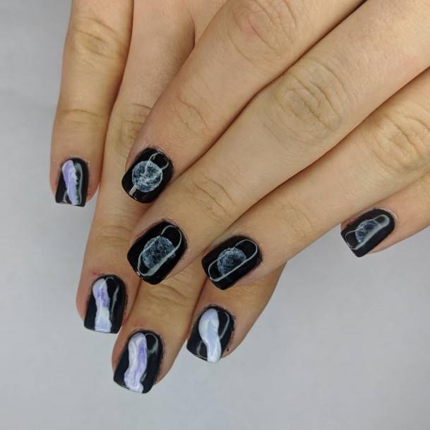 Cool Female New Moon Nail Designs