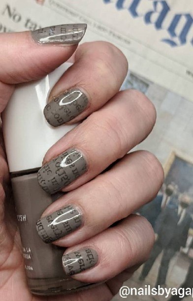 Cool Female Newspaper Nail Designs