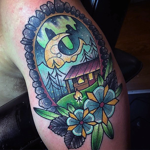 Cool Female Northern Lights Tattoo Designs