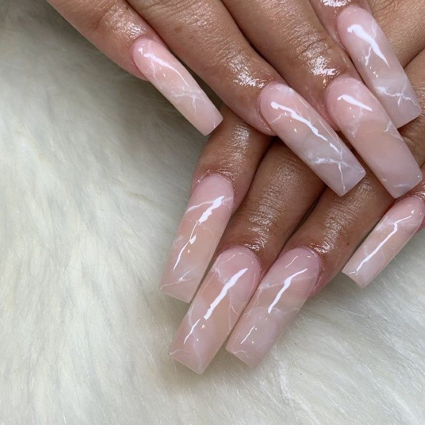 Cool Female Nude Marble Nail Designs