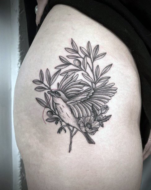 Cool Female Olive Branch Tattoo Designs