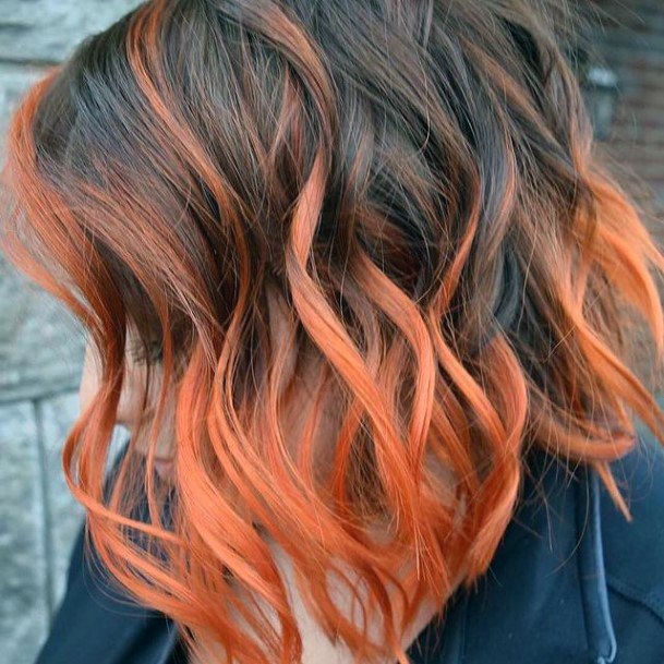 Cool Female Orange Ombre Hairstyles Ideas