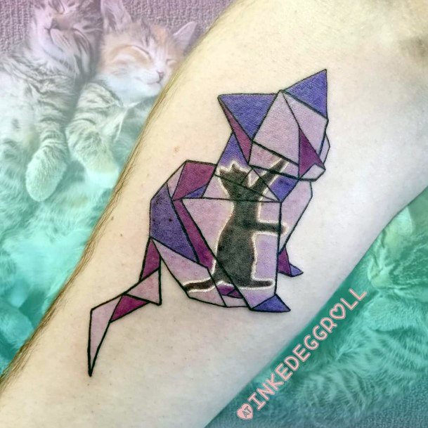 Cool Female Origami Tattoo Designs