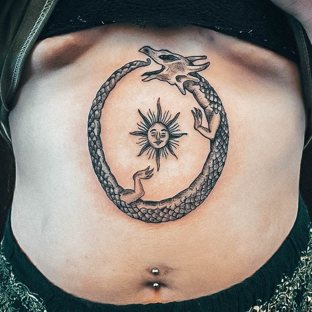 Cool Female Ouroboros Tattoo Designs