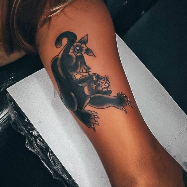 Cool Female Panther Tattoo Designs