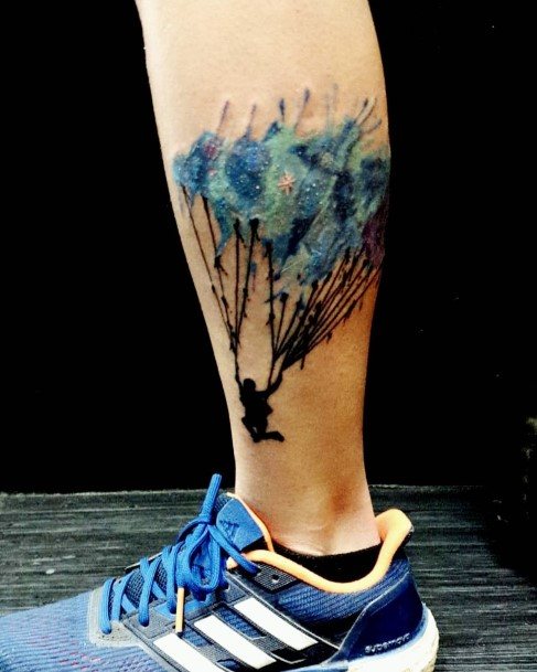 Cool Female Parachute Skydiving Tattoo Designs