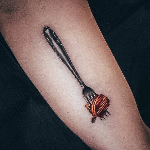 Cool Female Pasta Tattoo Designs