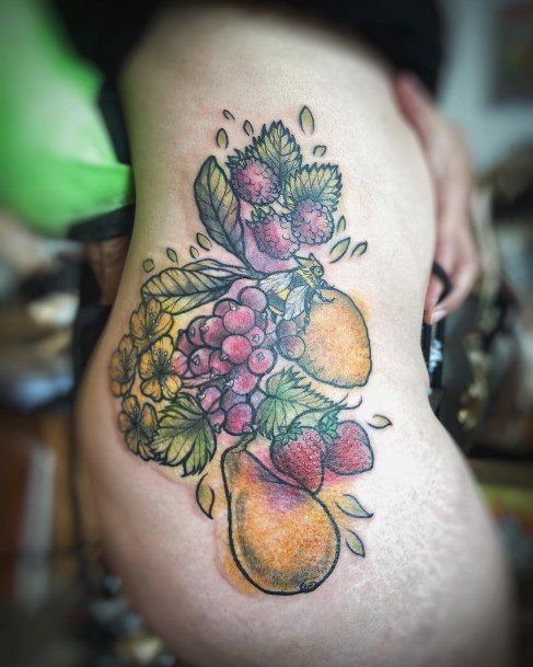 Cool Female Pear Tattoo Designs