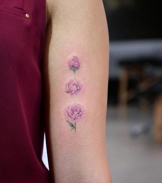 Cool Female Peony Tattoo Designs Tiny