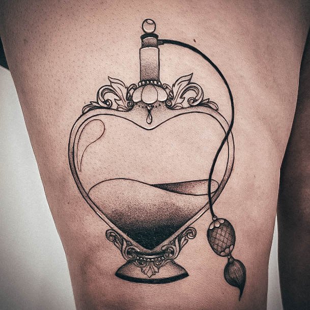 Cool Female Perfume Tattoo Designs