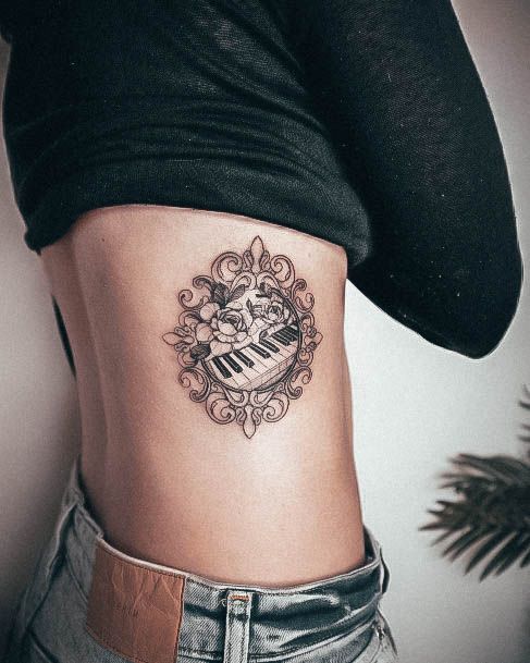 Cool Female Piano Tattoo Designs