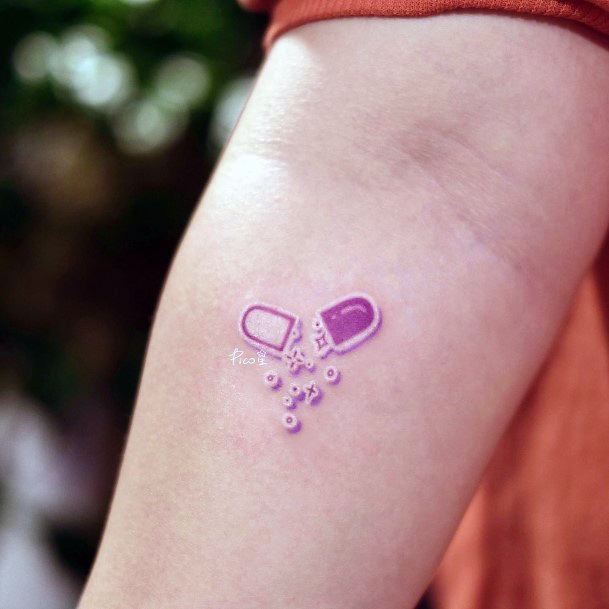 Cool Female Pill Tattoo Designs