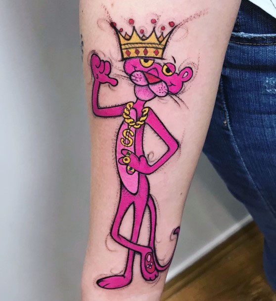 Cool Female Pink Panther Tattoo Designs