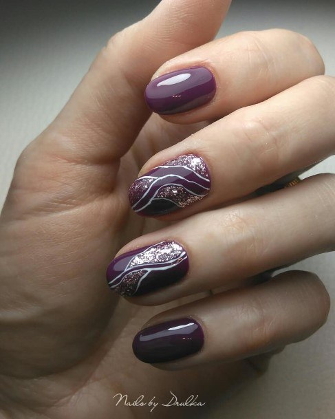 Cool Female Plum Nail Designs