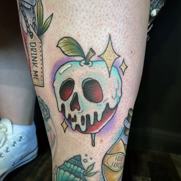 Cool Female Poison Apple Tattoo Designs