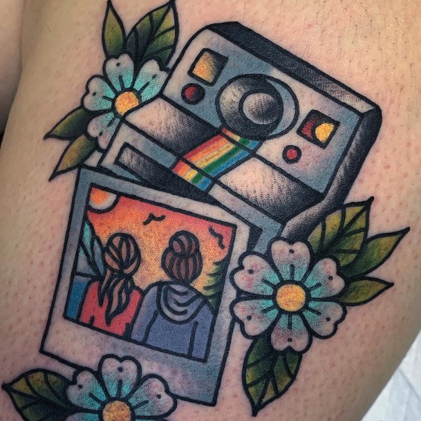 Cool Female Polaroid Tattoo Designs