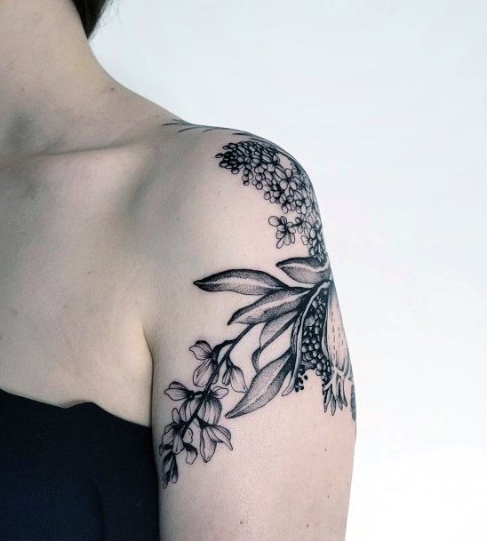 Cool Female Pomegranate Tattoo Designs