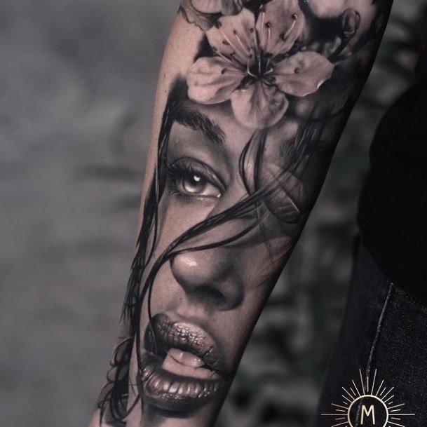 Cool Female Portrait Tattoo Designs