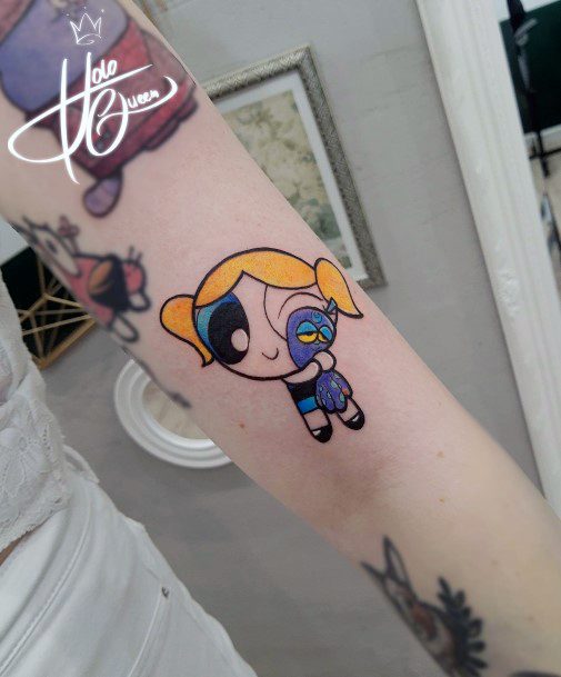 Cool Female Powerpuff Girls Bubbles Tattoo Designs