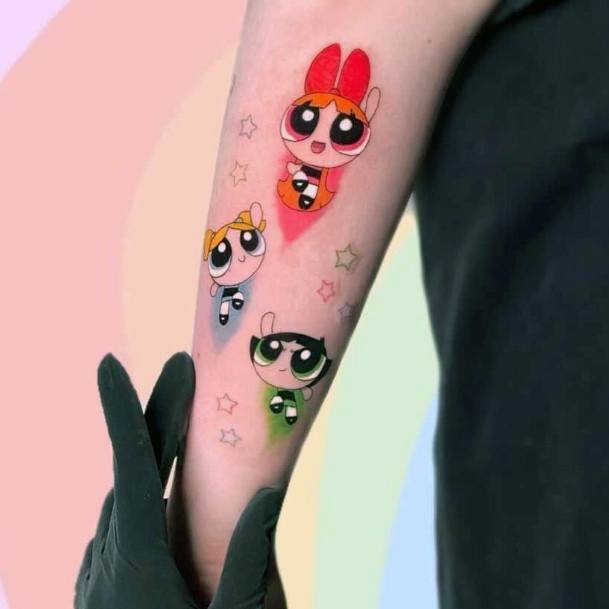 Cool Female Powerpuff Girls Buttercup Tattoo Designs