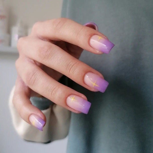 Cool Female Purple Ombre Nail Designs