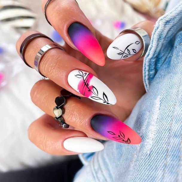 Cool Female Purple Summer Nail Designs