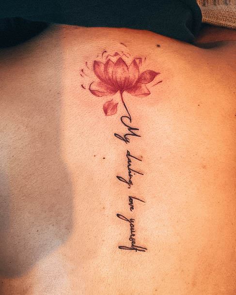 Cool Female Quote Tattoo Designs Flower Script Text