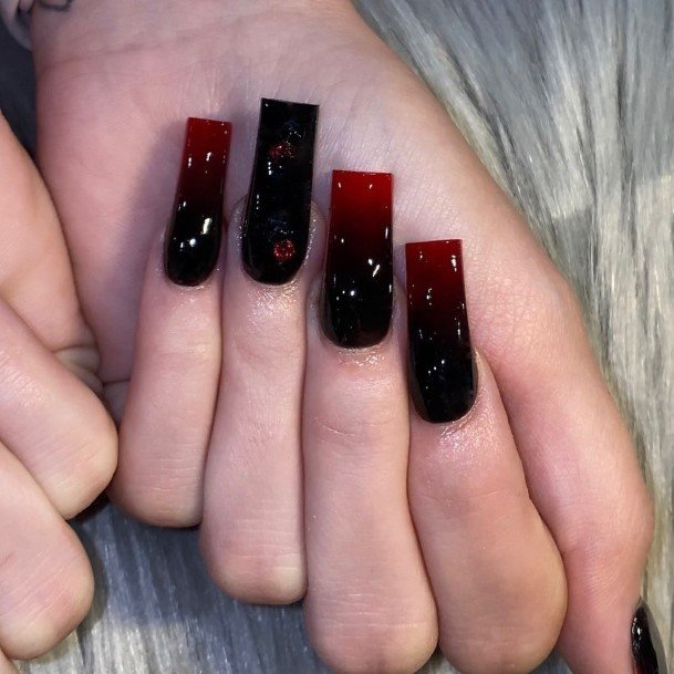 Cool Female Red And Black Nail Designs