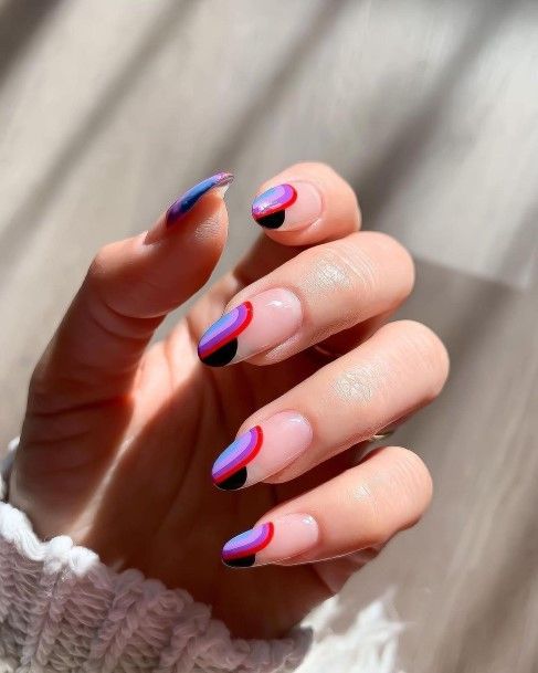 Cool Female Red And Purple Nail Designs
